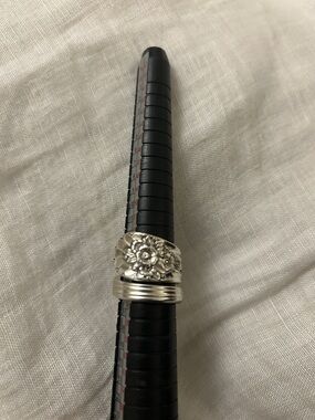 Floral Dome Spoon ring Silver Women's Ring - Silver Plated